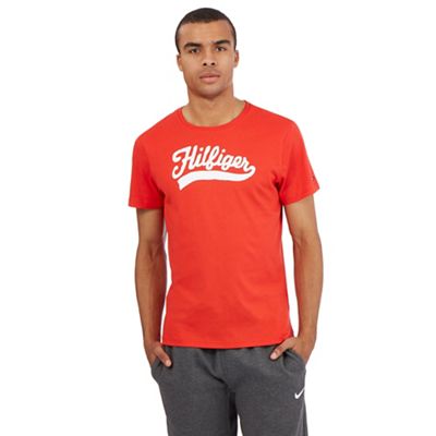 Tommy Hilfiger Dark red logo print t-shirt
